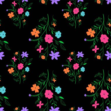 Soyut, dikişsiz çiçek deseni