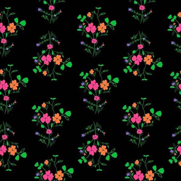 Handgezeichnetes nahtloses Blumenmuster — Stockvektor