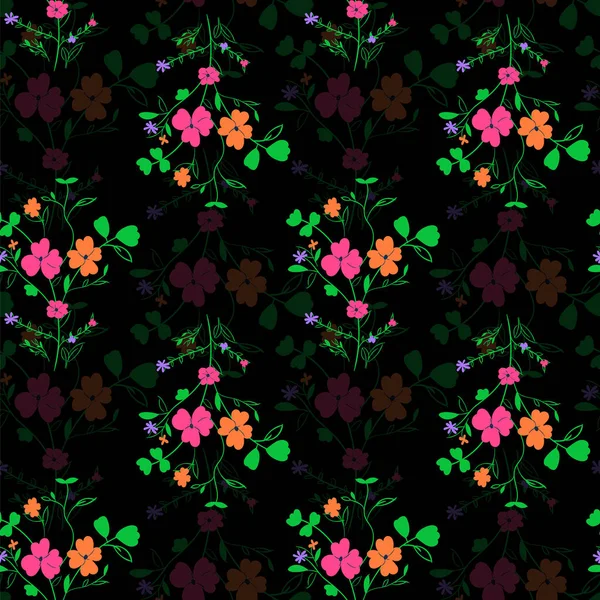 Modèle abstrait de tissu floral sans couture — Image vectorielle