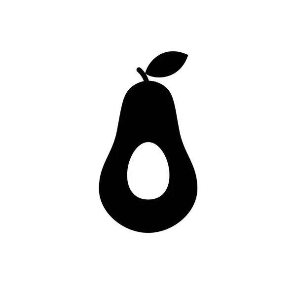 Metade simples do ícone de silhueta de abacate — Vetor de Stock