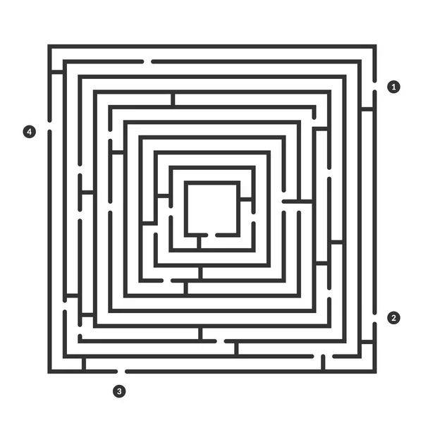 正方形の迷路ゲーム — ストックベクタ