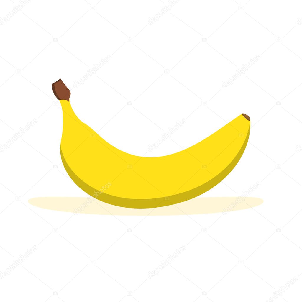 Yellow banana icon isolated on white background