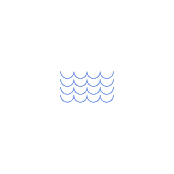 Simple water waves line icon — Stock Vector