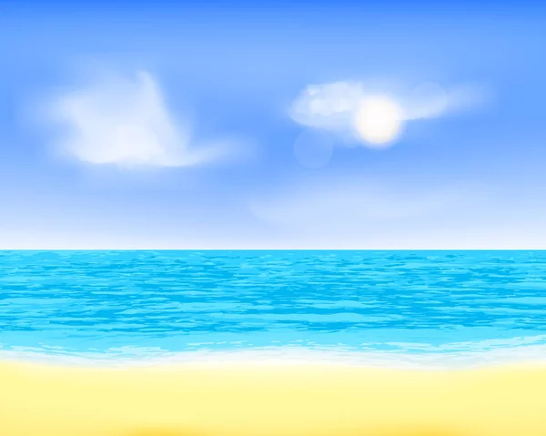 Sur la plage mer paisible — Image vectorielle