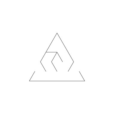 İnce çizgi üçgen labirent simgesi