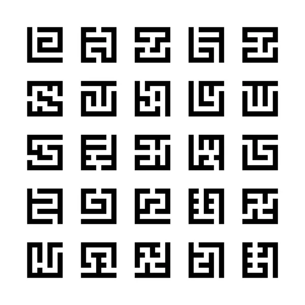 Reihe von Labyrinthsymbolen — Stockvektor