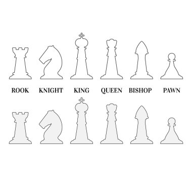 Beyaz satranç illüstrasyon.