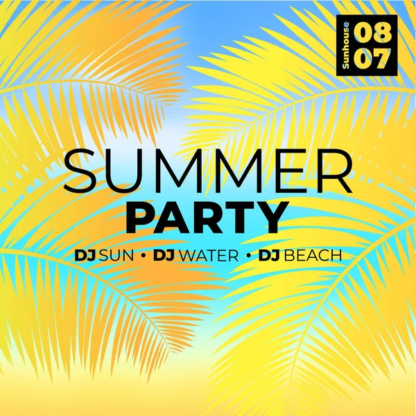 Tropischen Sommer Beach Party Plakatvorlage — Stockvektor