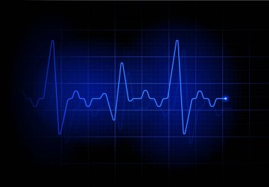 Mavi fütüristik kalp atışı çizgi