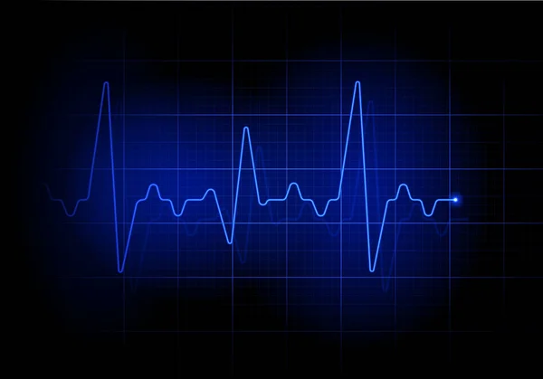 Blue futuristic heartbeat line — Stock Vector