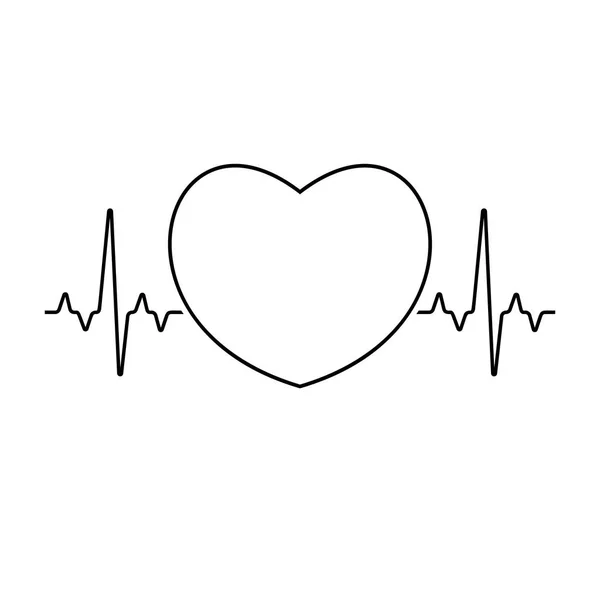 内有心脏标志的脉搏率 — 图库矢量图片