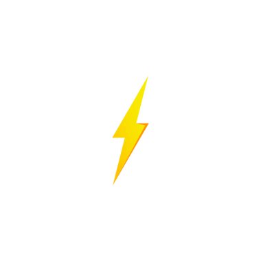 Simple yellow thunderbolt icon. Thunder, bolt and high voltage sign. clipart