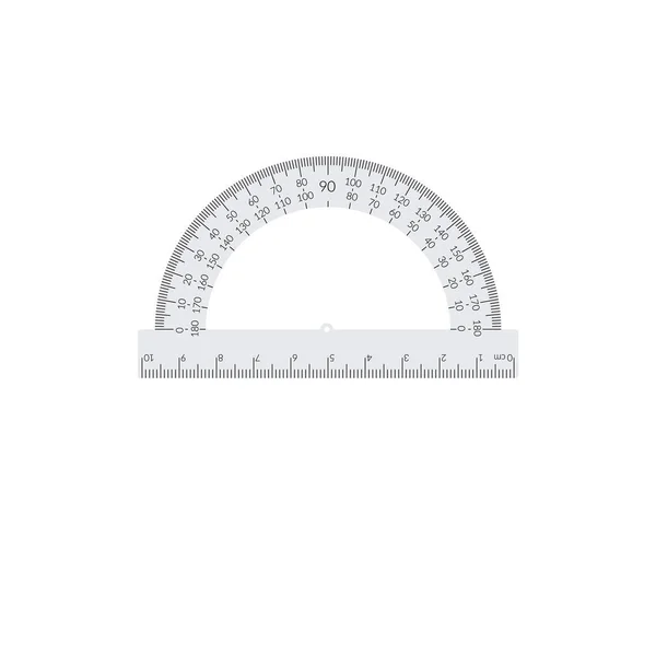 メートル単位の定規を持つ紙の円形分度器 — ストックベクタ
