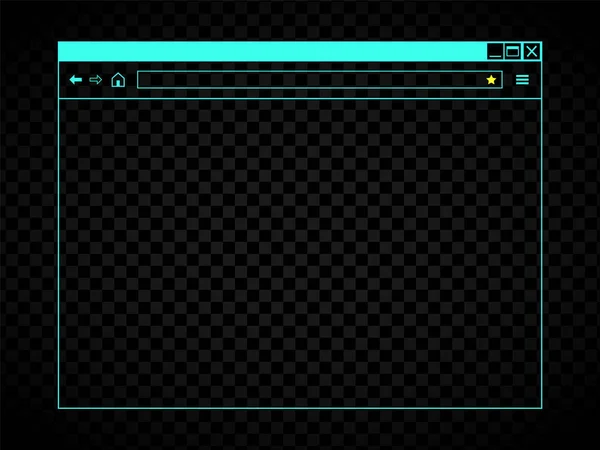 Janela de navegador web em branco. Contraste e interface de néon punchy . —  Vetores de Stock
