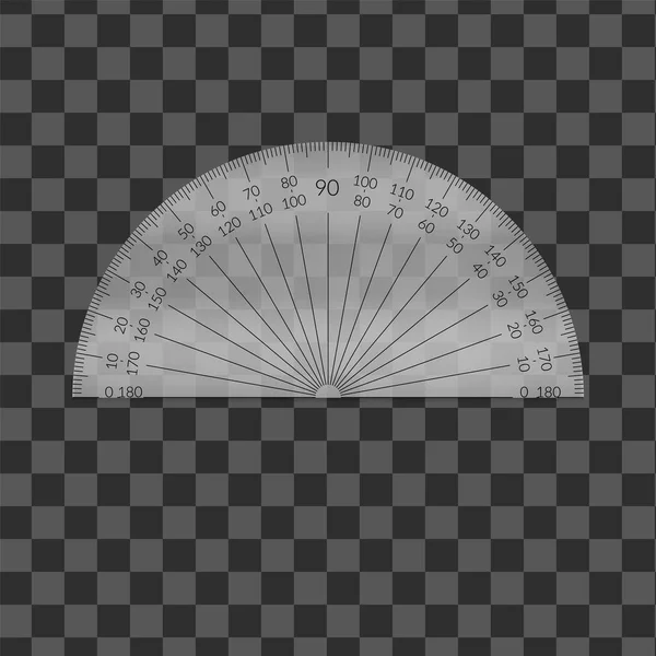 Transferidor circular de plástico com uma escala de 180 graus . —  Vetores de Stock