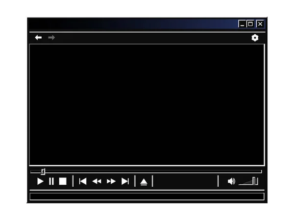 Retro video player interface in modern dark mode theme — Stock Vector