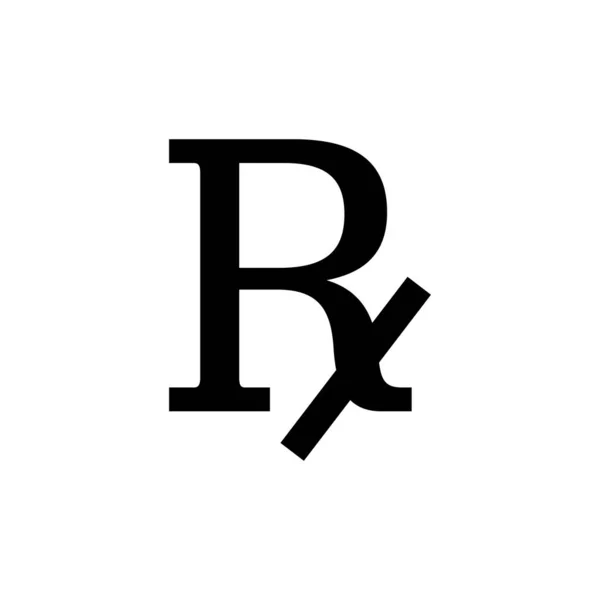 Symbole médical de prescription Rx isolé sur fond blanc . — Image vectorielle