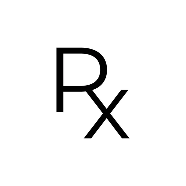 Rx-Symbol. medizinisches Symbol für regelmäßige Verschreibung. Behandlungsquittung ausstellen. — Stockvektor