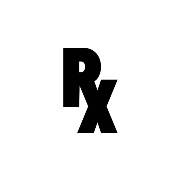 Icona RX. Simbolo di prescrizione medica regolare. Segnale di ricevimento trattamento . — Vettoriale Stock