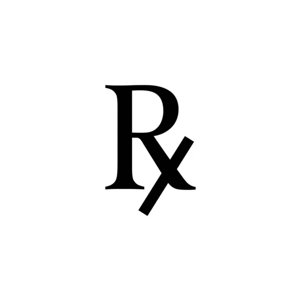 Zeichen des regelmäßigen Empfangs medizinischer Rezepte. rx-Symbol — Stockvektor