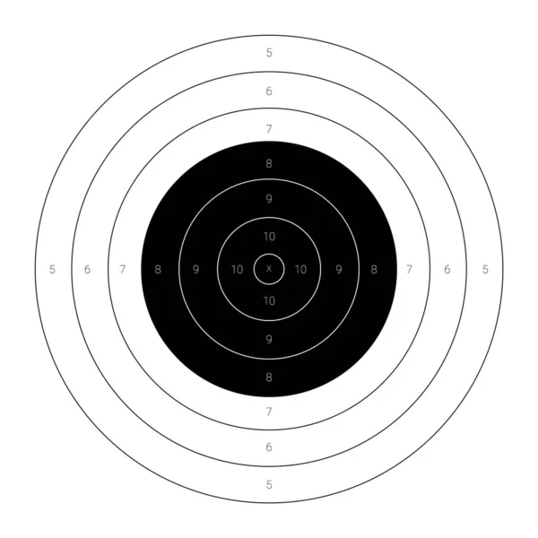 Cirkulär bullseye mål för skytte praxis på ett skjutfält. — Stock vektor