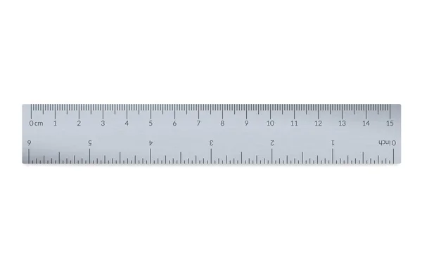 Ingenieur oder Architekt Aluminium-Zeichenlineal mit imperialer und metrischer Einheitsskala. — Stockvektor
