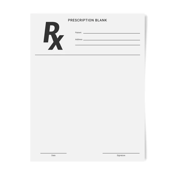 Rxパッドテンプレート。医療定期処方書. — ストックベクタ