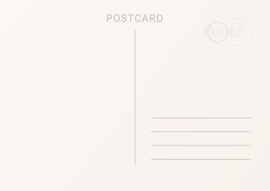 Seyahat kartpostalının arka kısmının boş şablonu.