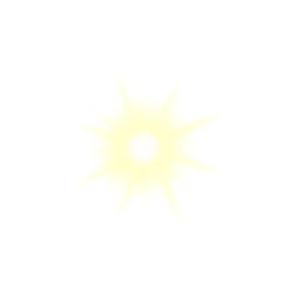 Une fusée éclairante. Flash de caméra. Lumière du soleil isolé sur fond blanc — Image vectorielle