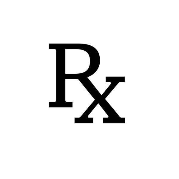 Icône RX. Symbole de prescription médicale régulière. Signe de réception du traitement . — Image vectorielle