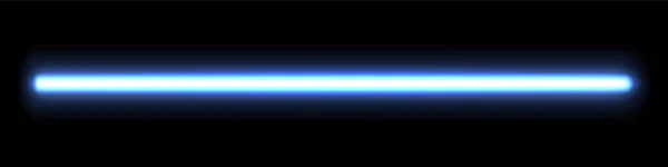 Neon glow stick. Blue laser ray. Fluorescent light ray. — Stock Vector