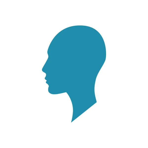 Side view silhouette of a bald woman's head. — Stock Vector