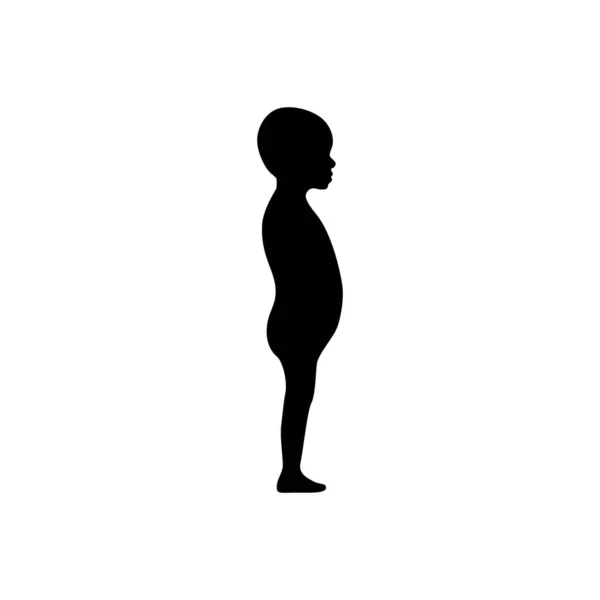 Side View Human Body Silhouette Toddler — Stock Vector