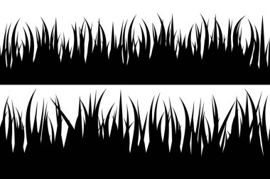 Dipnot ve tasarım için panoramik, pürüzsüz ot silueti