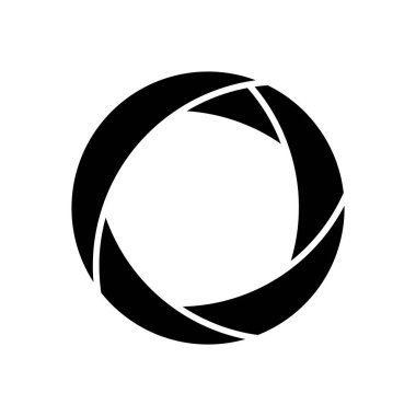 DSR veya aynasız kamera merceği açıklığı simgesi.