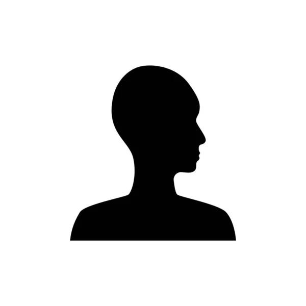 Side View Silhouette Bald Gender Neutral Head — Stock Vector