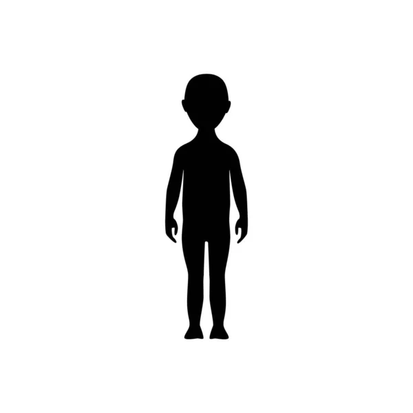 Front View Human Body Silhouette Toddler — Stock Vector