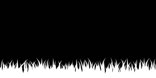 白い草のシルエットを持つ隔離された黒のステンシル — ストックベクタ