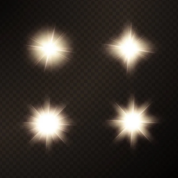 Sunlight Lens Flare Glowing Light Camera Shooting Burst Star — Stock Vector