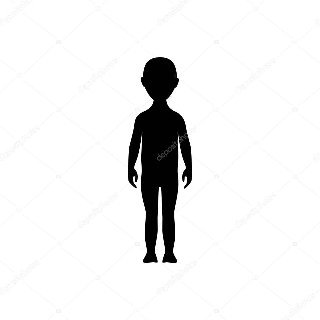 Front view human body silhouette of a toddler