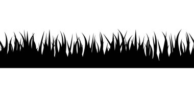 Dipnot ve tasarım için panoramik, pürüzsüz ot silueti