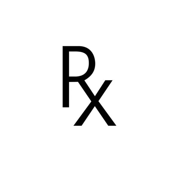 签署定期的医疗处方收据 Rx图标 — 图库矢量图片