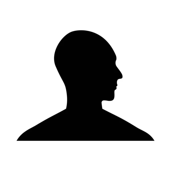 Side View Silhouette Bald Man Head — Stock Vector
