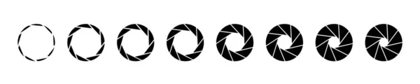 Ouverture Objectif Caméra Avec Différentes Positions Iris — Image vectorielle