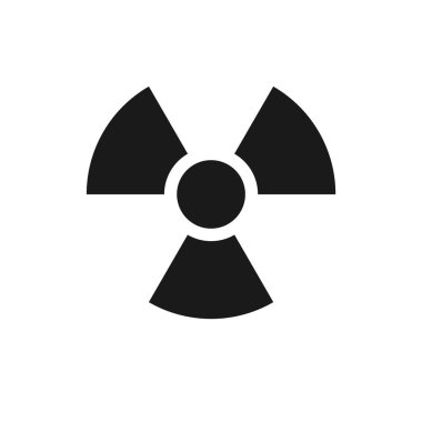 Radyasyon tehlike ikonu iyonlaştırılıyor. Radyoaktif atığın basit sembolü.