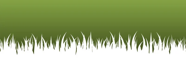 Μεμονωμένο Πράσινο Στένσιλ Λευκή Σιλουέτα Χόρτου — Διανυσματικό Αρχείο