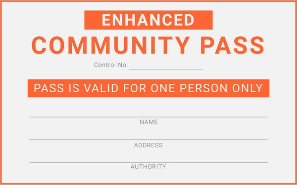 個人の隔離パス 制限措置中に外出する一人の許可書 — ストックベクタ