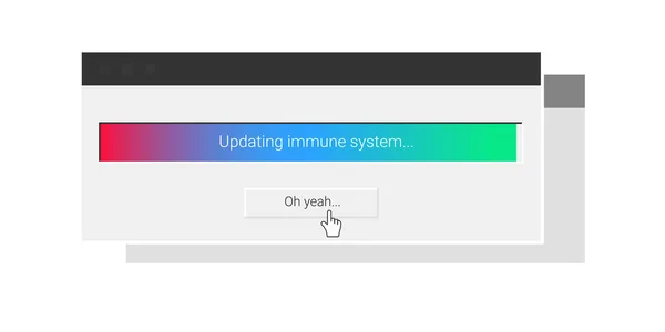 Info Ordinateur Pop Avec Message Mise Jour Système Immunitaire — Image vectorielle