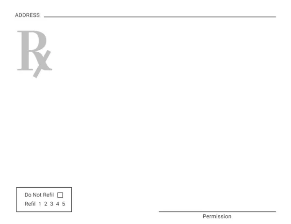 空白Rx处方表 医疗和药物清单 — 图库矢量图片