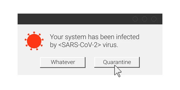 Warnmeldung Über Eine Coronavirus Infektion Fehlermeldefenster — Stockvektor